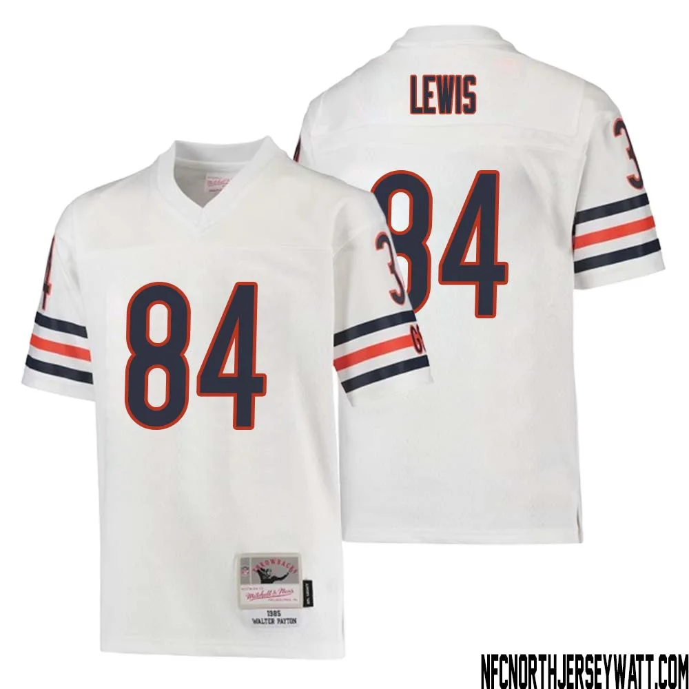 Marcedes Lewis No 84 Youth Mitchell Ness White Chicago Bears 1985 Retired Player Legacy Jersey