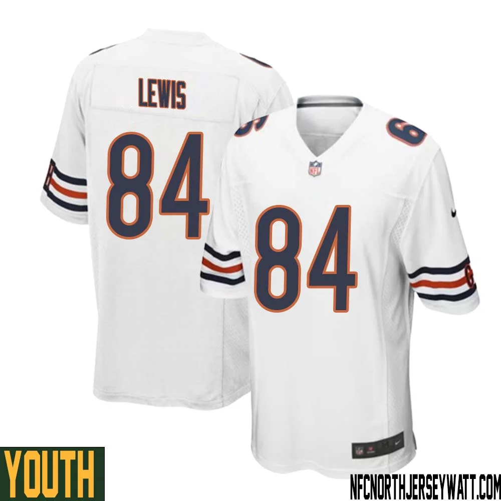 Marcedes Lewis No 84 Youth White Chicago Bears Away Game Jersey