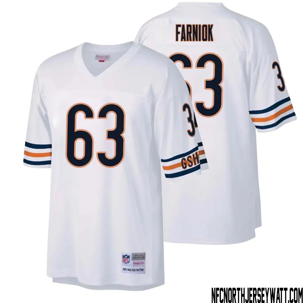 Matt Farniok No 63 Men Mitchell Ness White Chicago Bears Legacy Replica Jersey