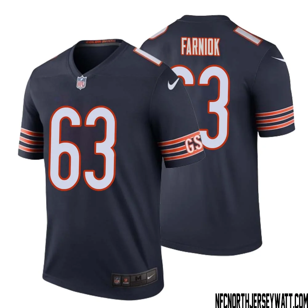 Matt Farniok No 63 Men Navy Chicago Bears Color Rush Legend Jersey