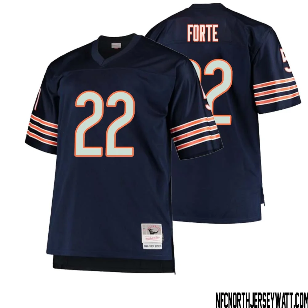 Matt Forte No 22 Men Mitchell Ness Navy Chicago Bears Big Tall 1966 Retired Player Replica Jersey 1