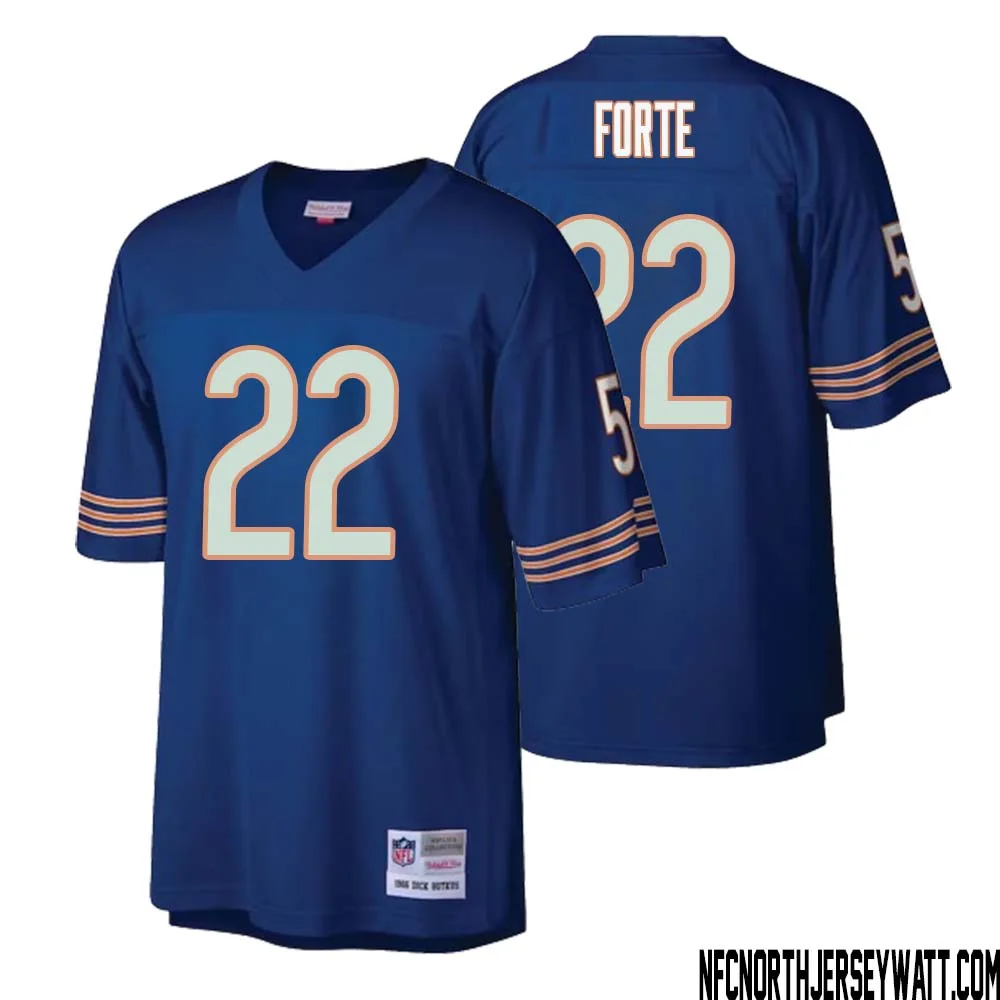 Matt Forte No 22 Men Mitchell Ness Navy Chicago Bears Retired Player Legacy Replica Jersey 1