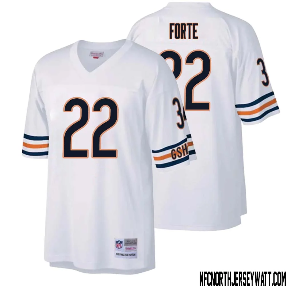 Matt Forte No 22 Men Mitchell Ness White Chicago Bears Legacy Replica Jersey 1