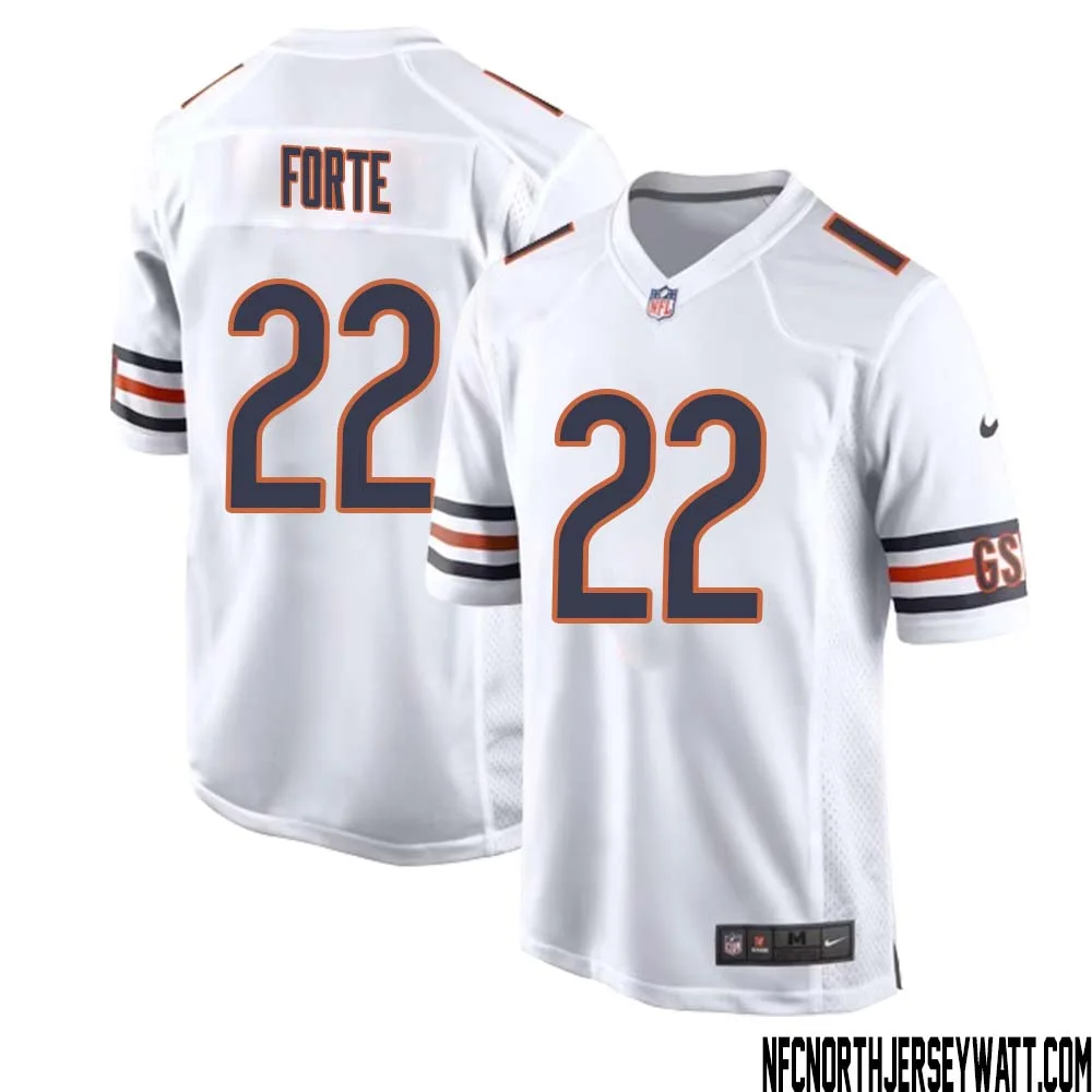 Matt Forte No 22 Men White Chicago Bears Away Game Jersey 1