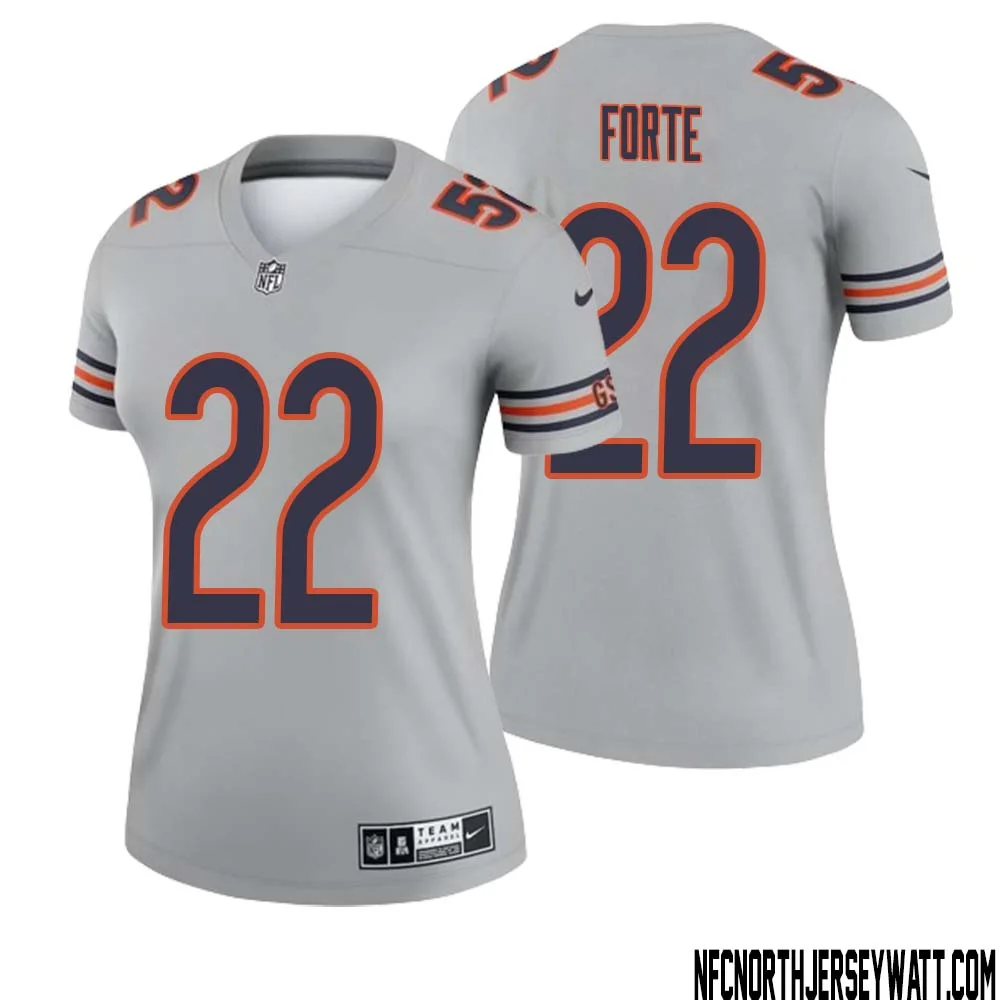Matt Forte No 22 Women Silver Chicago Bears Inverted Legend Jersey 1