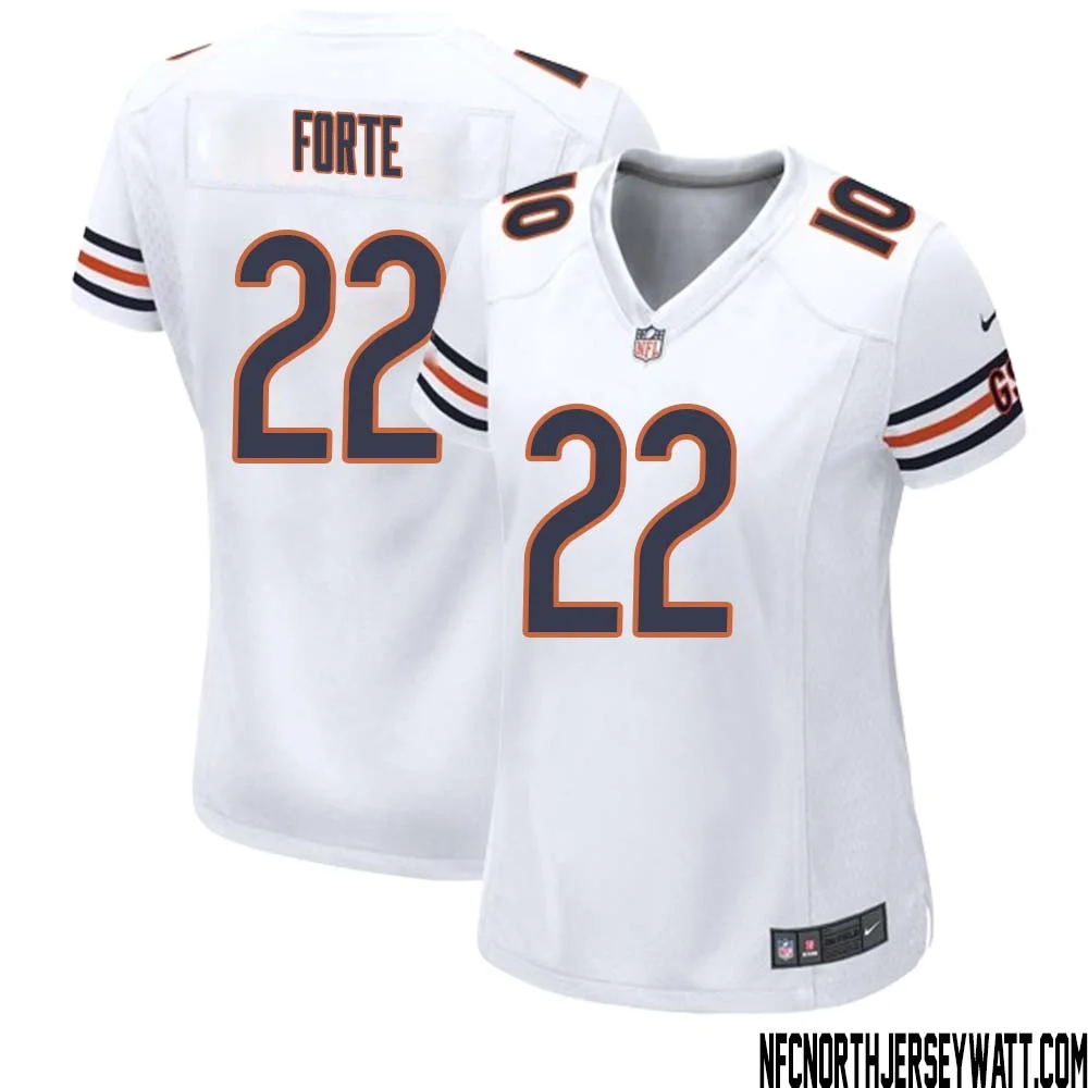 Matt Forte No 22 Women White Chicago Bears Away Game Jersey 1