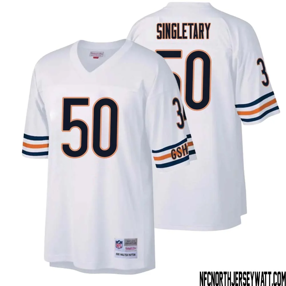 Mike Singletary No 50 Men Mitchell Ness White Chicago Bears Legacy Replica Jersey