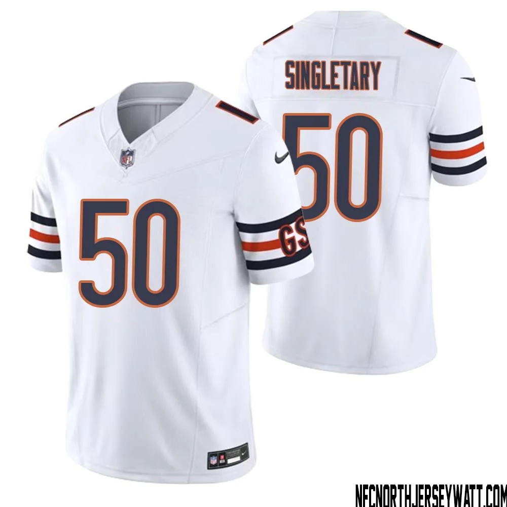 Mike Singletary No 50 Men White Chicago Bears Vapor F.U.S.E. Limited Jersey