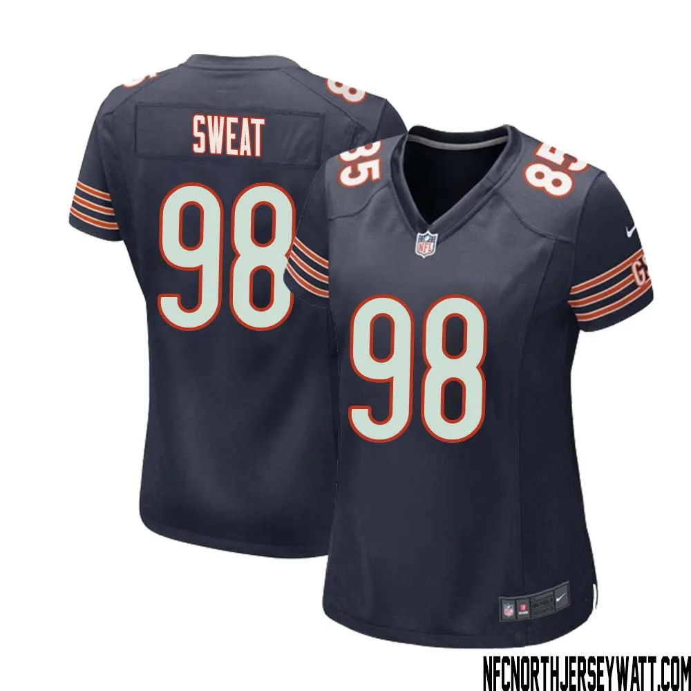 Montez Sweat No 98 Chicago Bears Home Game Navy Jersey for Women