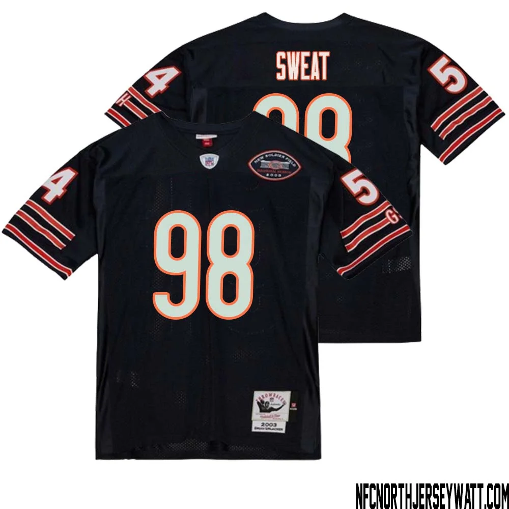 Montez Sweat No 98 Men Mitchell Ness Navy Chicago Bears 2004 Authentic Throwback Retired Player Jersey 1 1