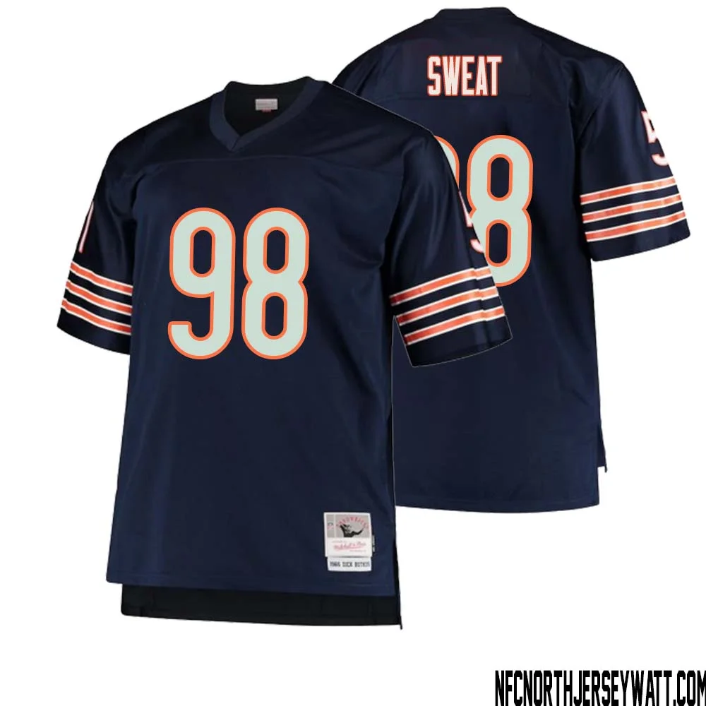 Montez Sweat No 98 Men Mitchell Ness Navy Chicago Bears Big Tall 1966 Retired Player Replica Jersey