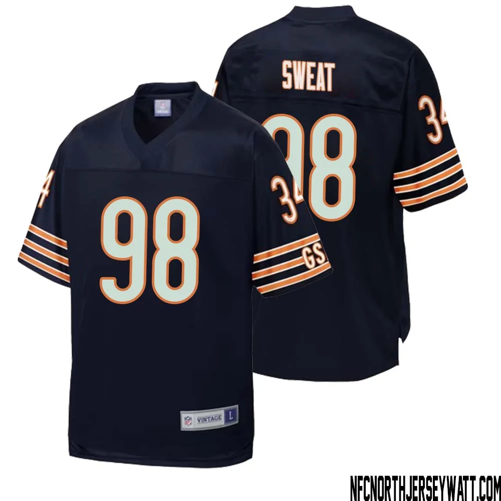 Montez Sweat No 98 Men NFL Pro Line Navy Chicago Bears Retired Player Replica Jersey 1