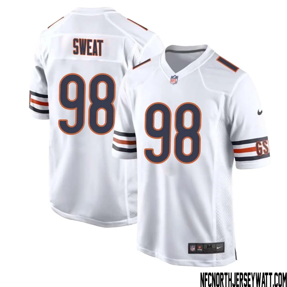Montez Sweat No 98 Men White Chicago Bears Away Game Jersey