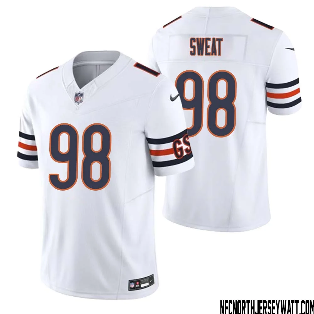 Montez Sweat No 98 Men White Chicago Bears Vapor F.U.S.E. Limited Jersey 1