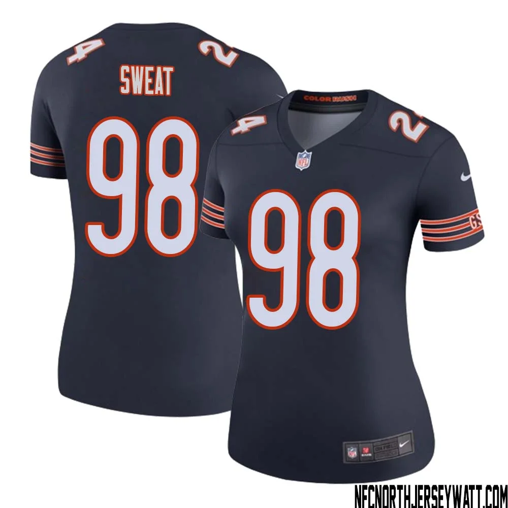 Montez Sweat No 98 Women Navy Chicago Bears Color Rush Legend Jersey