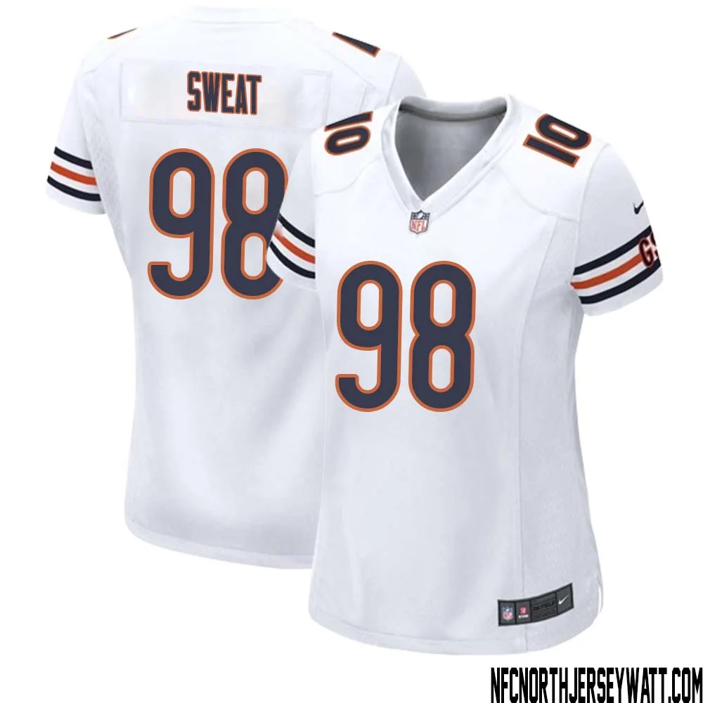 Montez Sweat No 98 Women White Chicago Bears Away Game Jersey 1