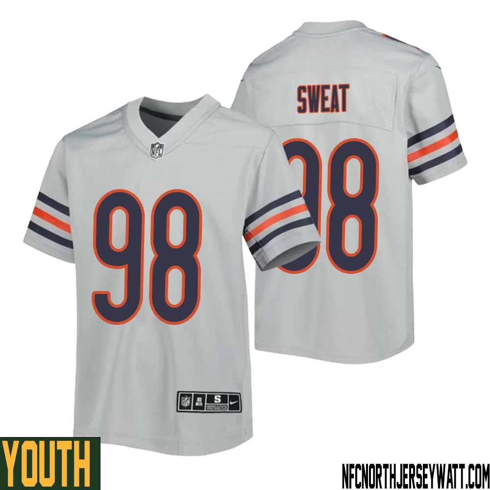 Montez Sweat No 98 Youth Silver Chicago Bears Inverted Legend Jersey 1