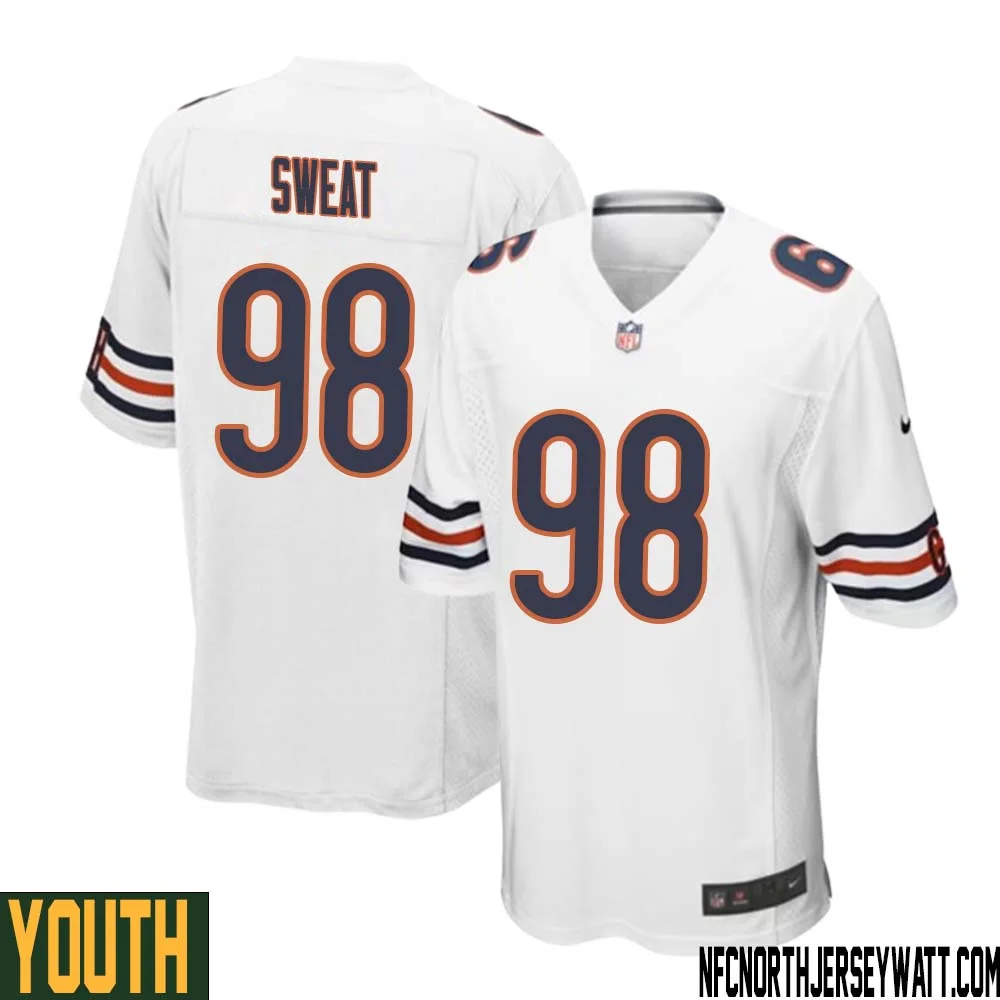 Montez Sweat No 98 Youth White Chicago Bears Away Game Jersey 1