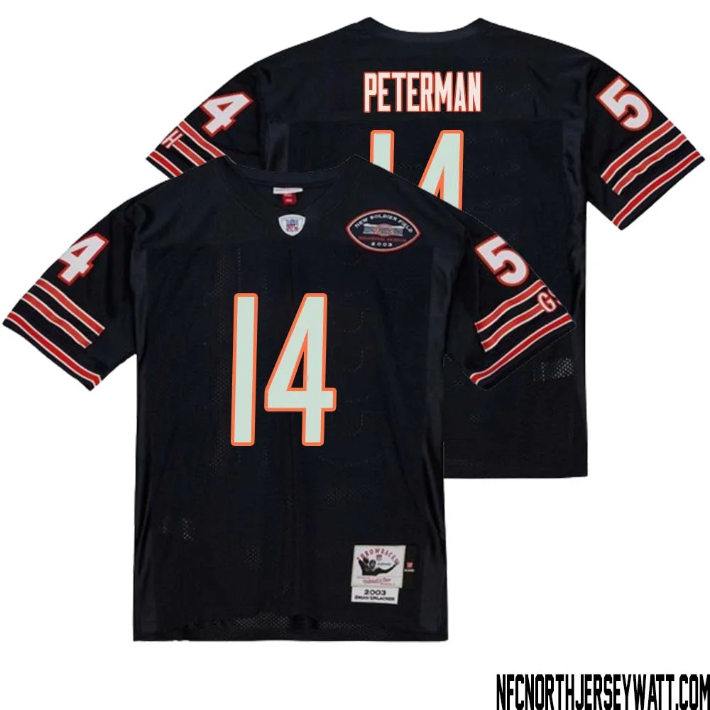 Nathan Peterman No 14 Men Mitchell Ness Navy Chicago Bears 2004 Authentic Throwback Retired Player Jersey 1