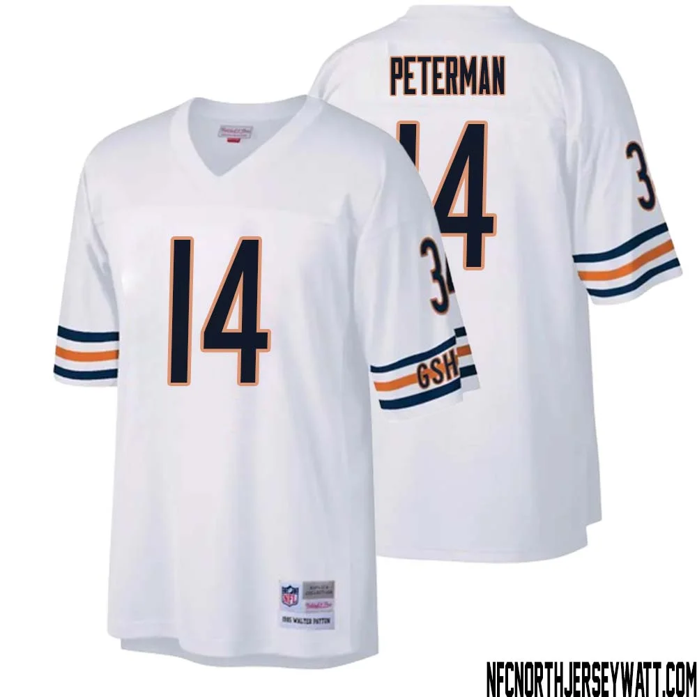 Nathan Peterman No 14 Men Mitchell Ness White Chicago Bears Legacy Replica Jersey 1