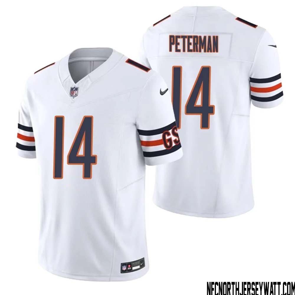 Nathan Peterman No 14 Men White Chicago Bears Vapor F.U.S.E. Limited Jersey