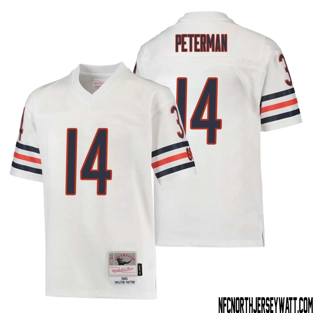 Nathan Peterman No 14 Youth Mitchell Ness White Chicago Bears 1985 Retired Player Legacy Jersey