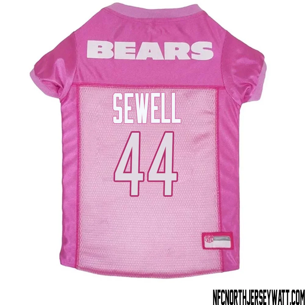Noah Sewell No 44 Chicago Bears Dog Jersey Pink 1