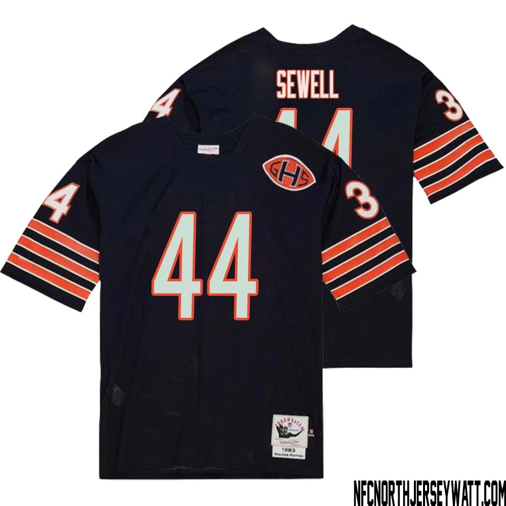 Noah Sewell No 44 Men Mitchell Ness Navy Chicago Bears 2004 Authentic Throwback Retired Player Jersey 2
