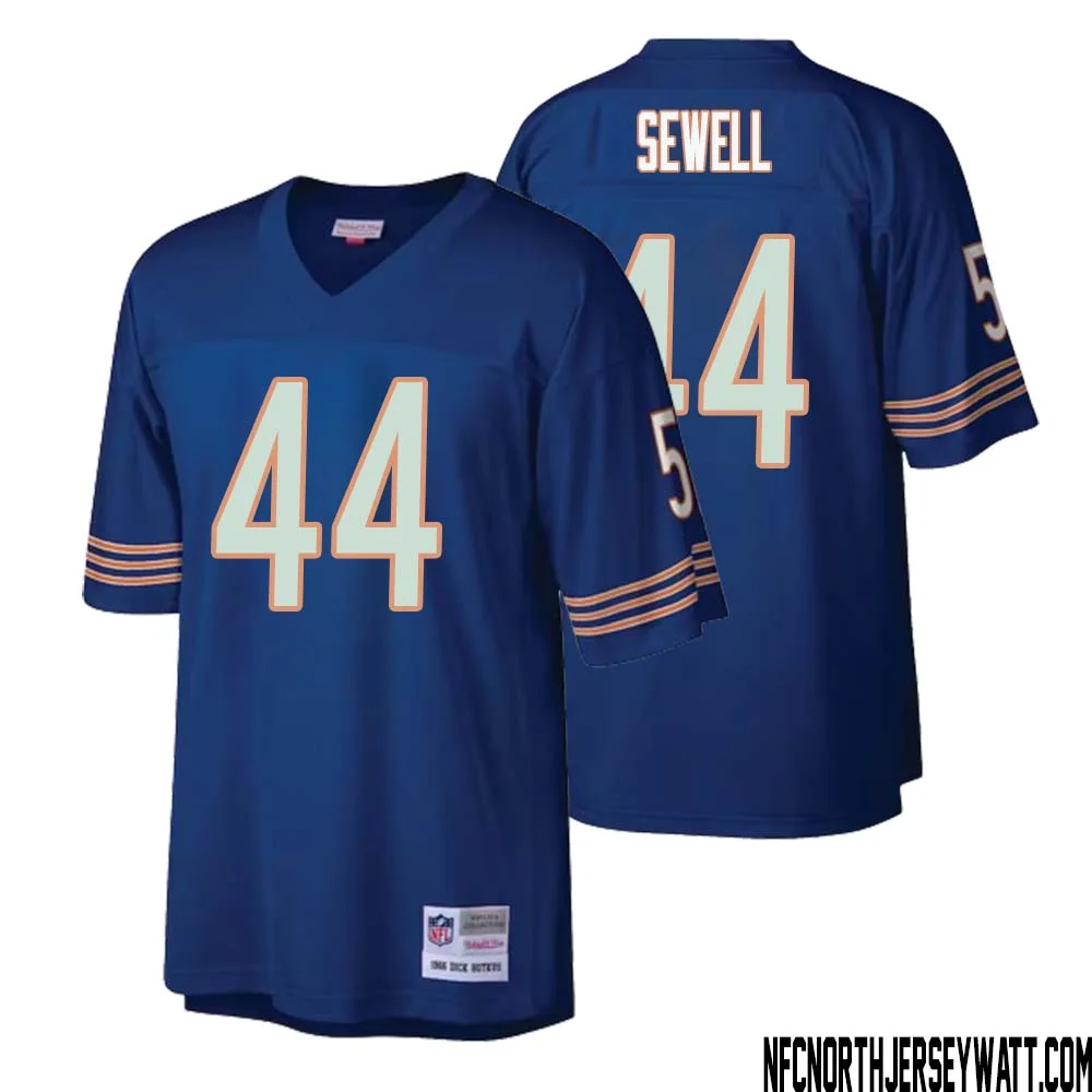 Noah Sewell No 44 Men Mitchell Ness Navy Chicago Bears Retired Player Legacy Replica Jersey