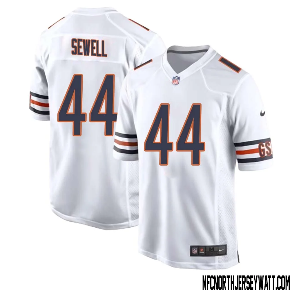 Noah Sewell No 44 Men White Chicago Bears Away Game Jersey 1