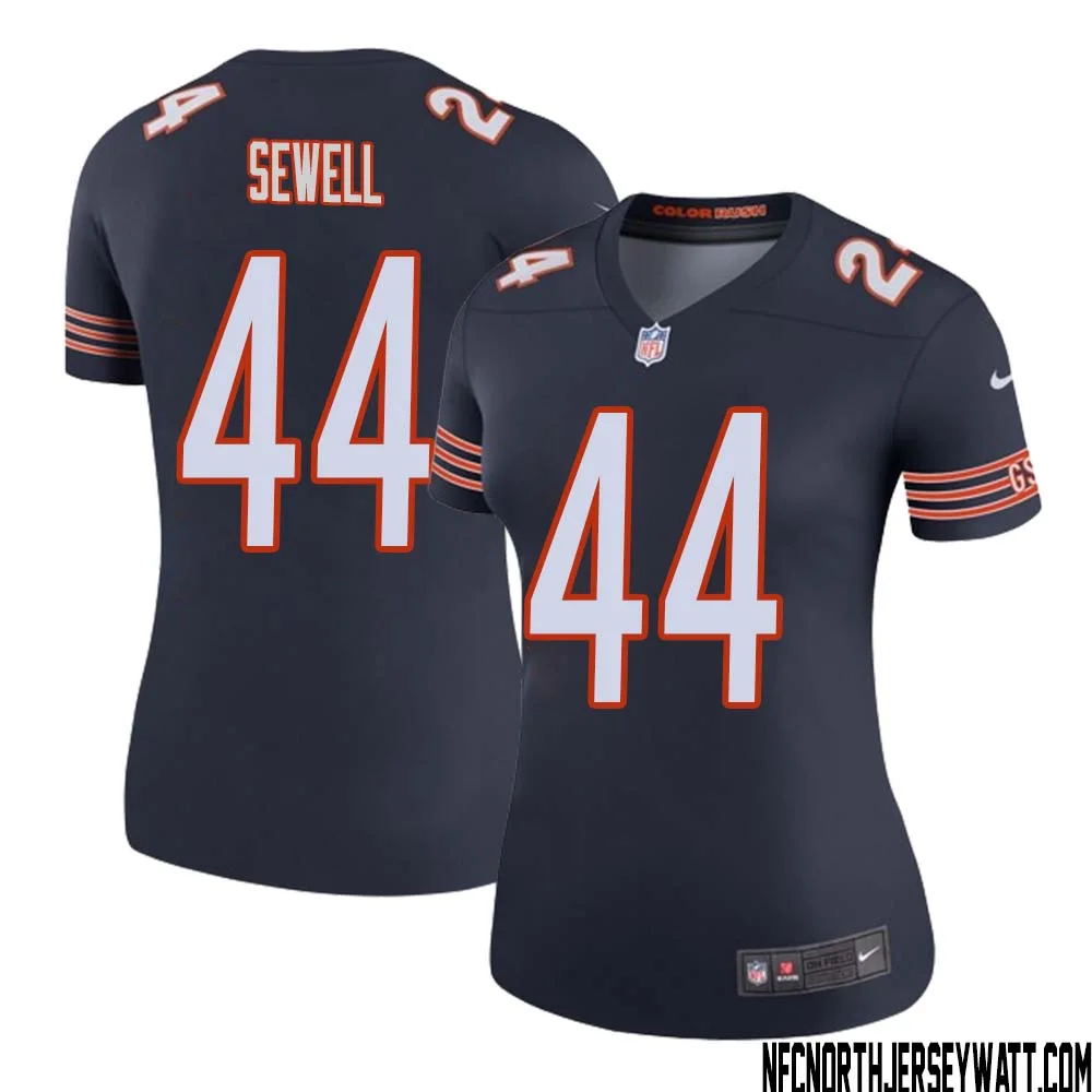 Noah Sewell No 44 Women Navy Chicago Bears Color Rush Legend Jersey