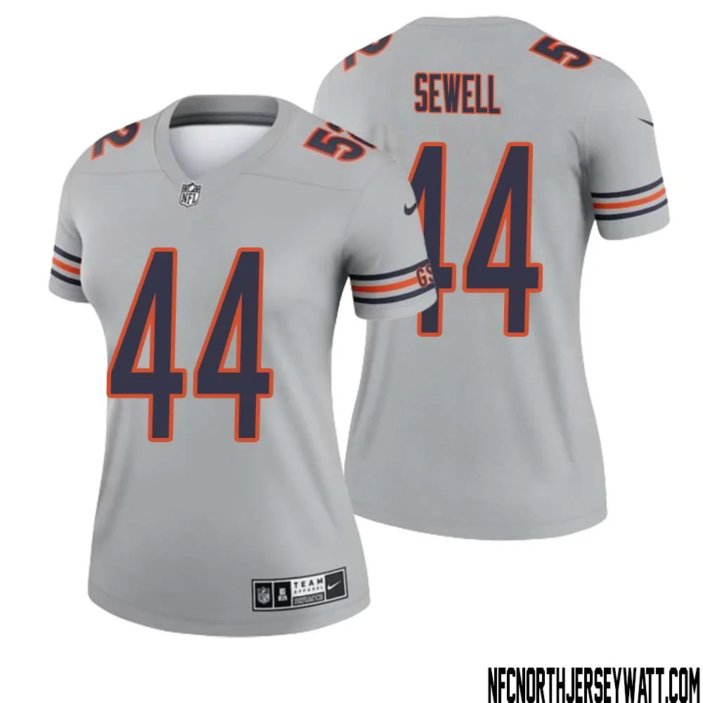 Noah Sewell No 44 Women Silver Chicago Bears Inverted Legend Jersey 1