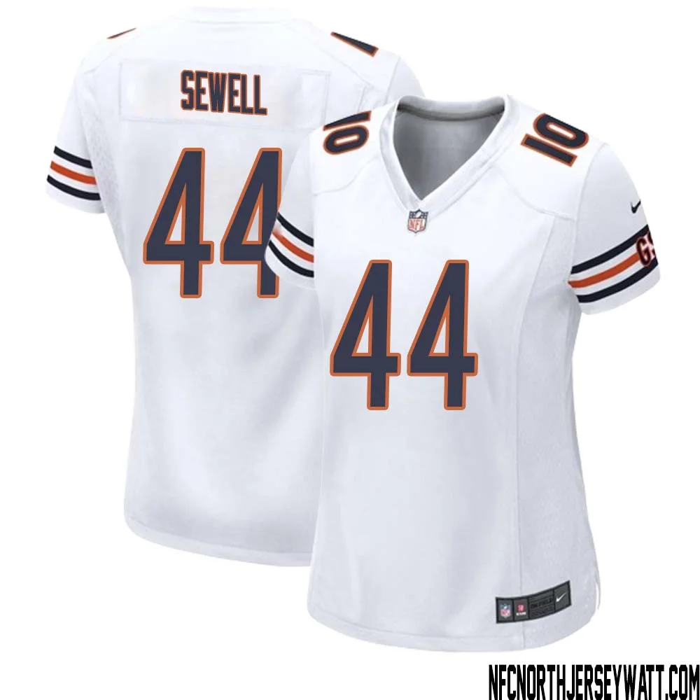 Noah Sewell No 44 Women White Chicago Bears Away Game Jersey 1