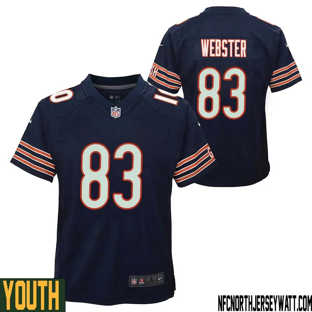 Nsimba Webster No 83 Chicago Bears Home Game Navy Jersey for Youth