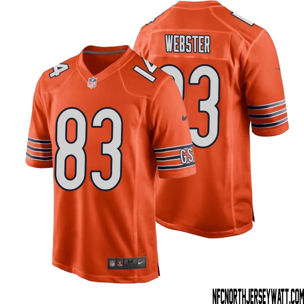 Nsimba Webster No 83 Men Orange Chicago Bears Alternate Game Player Jersey