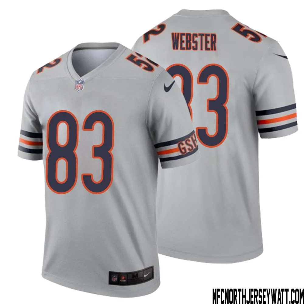 Nsimba Webster No 83 Men Silver Chicago Bears Inverted Legend Jersey