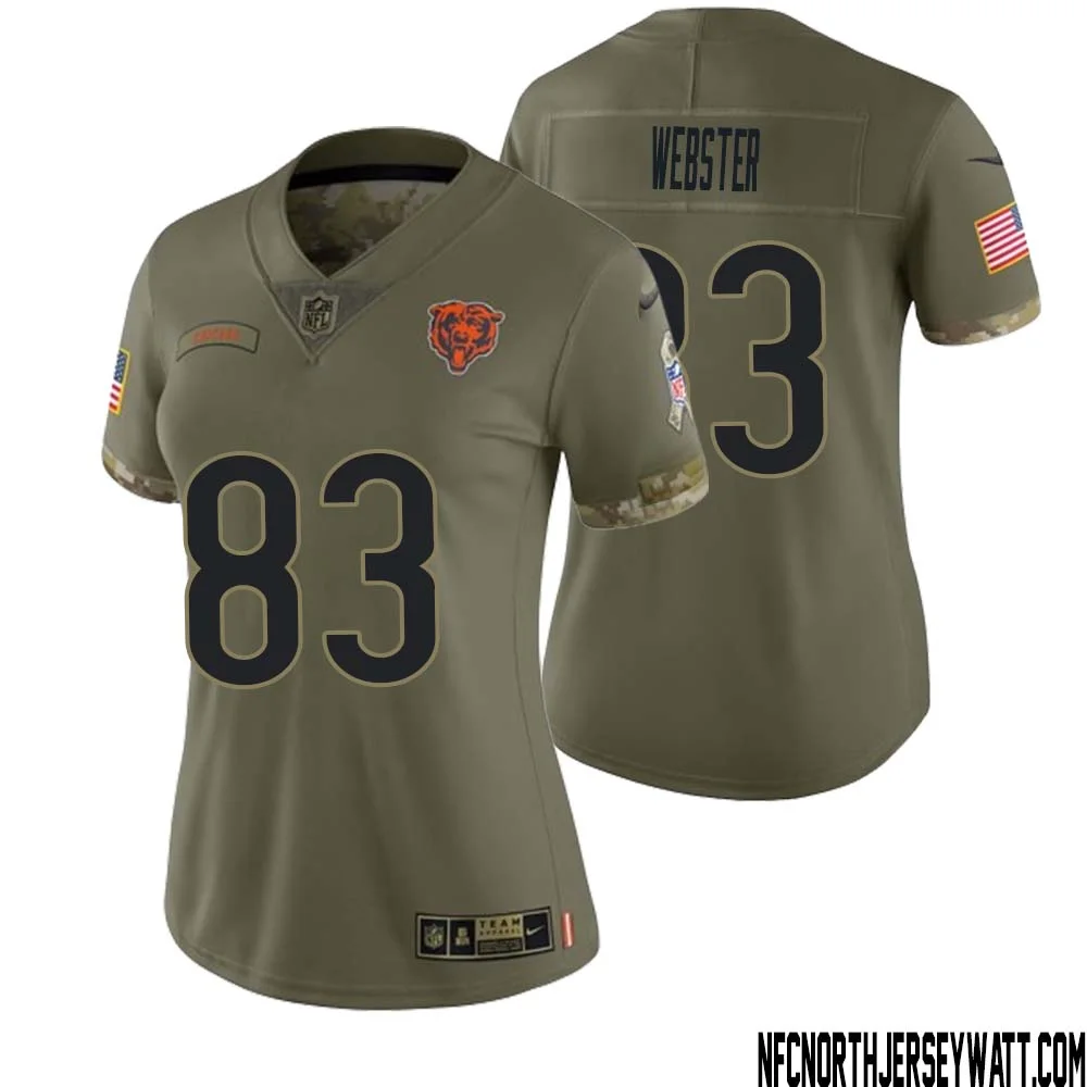 Nsimba Webster No 83 Women Olive Chicago Bears 2022 Salute To Service Retired Player Limited Jersey
