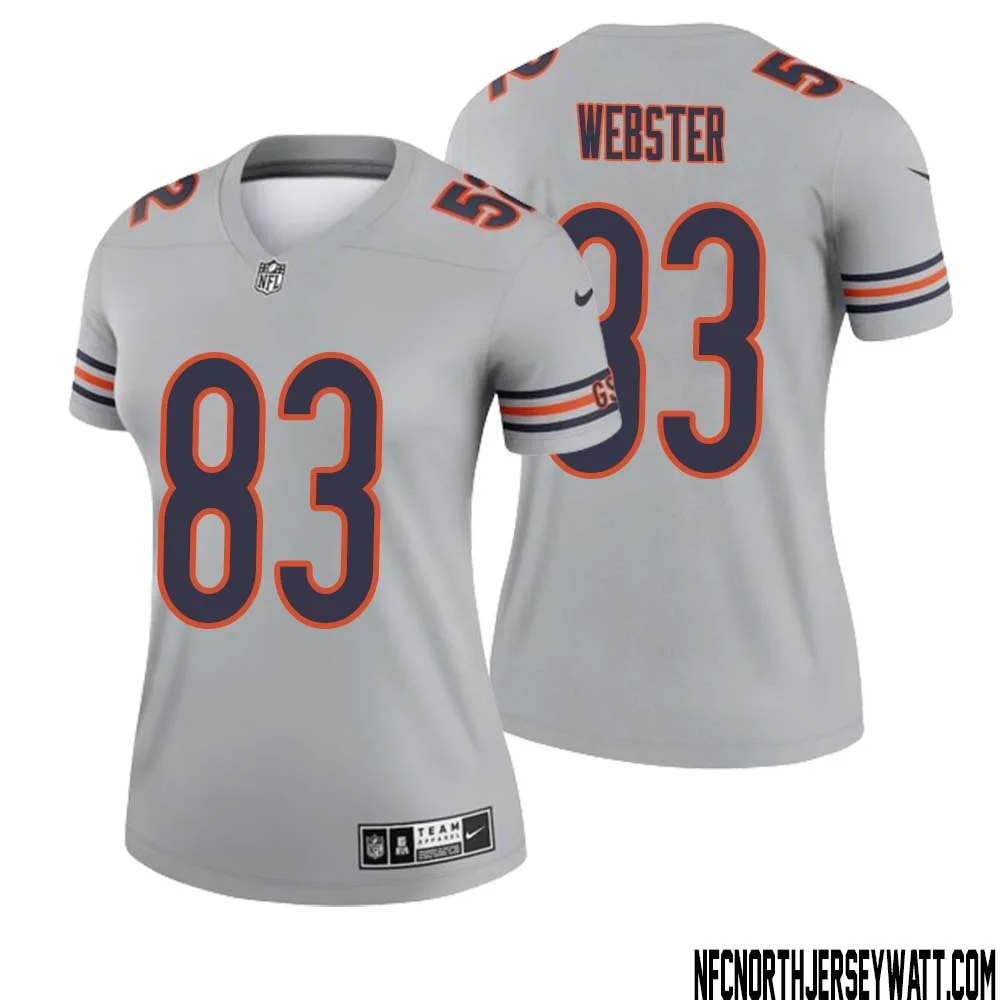 Nsimba Webster No 83 Women Silver Chicago Bears Inverted Legend Jersey 1