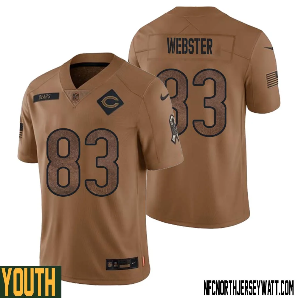 Nsimba Webster No 83 Youth Brown Chicago Bears 2023 Salute To Service Retired Player Limited Jersey