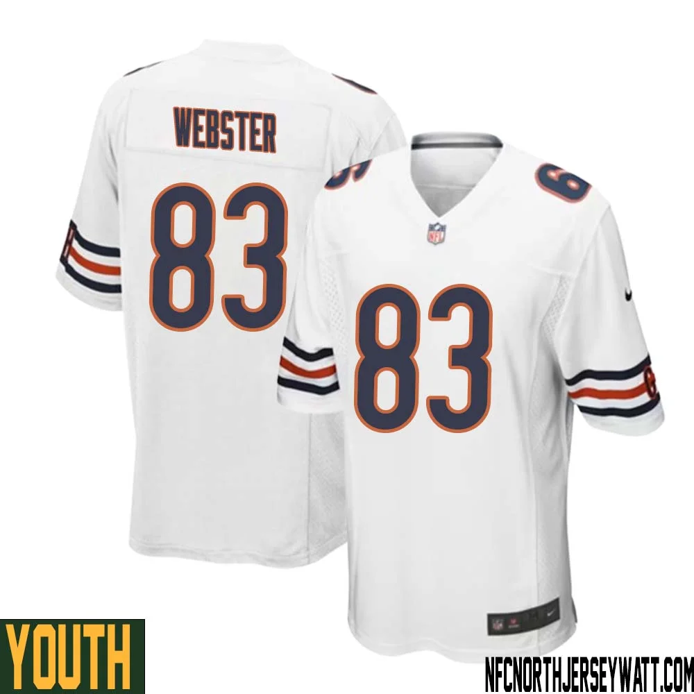 Nsimba Webster No 83 Youth White Chicago Bears Away Game Jersey 1