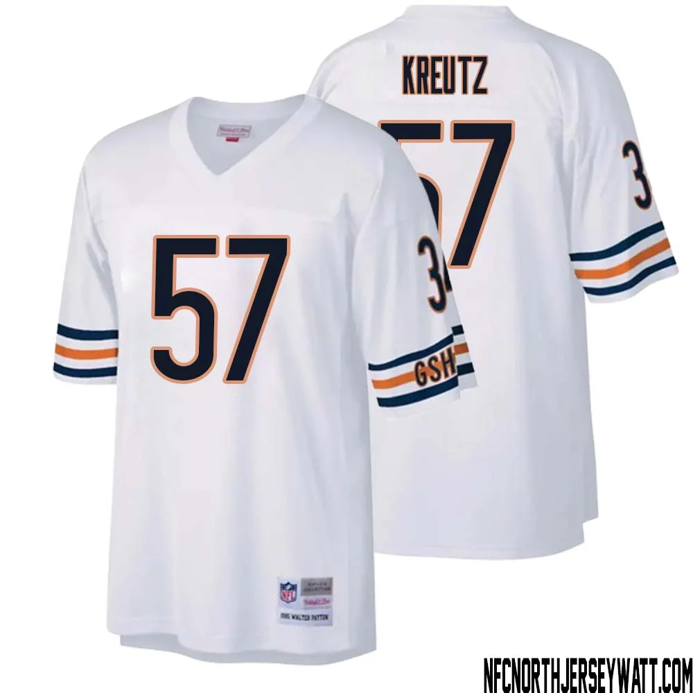 Olin Kreutz No 57 Men Mitchell Ness White Chicago Bears Legacy Replica Jersey
