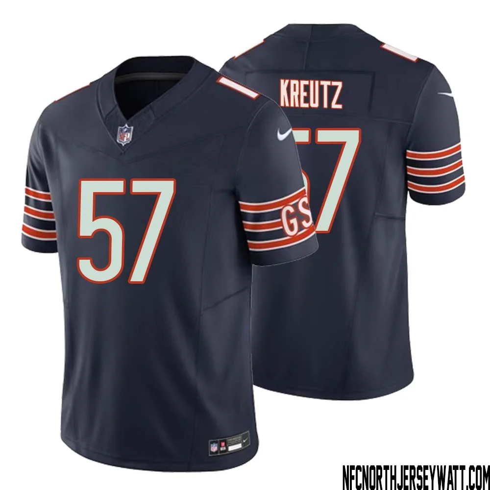 Olin Kreutz No 57 Men Navy Chicago Bears Vapor F.U.S.E. Limited Jersey 1