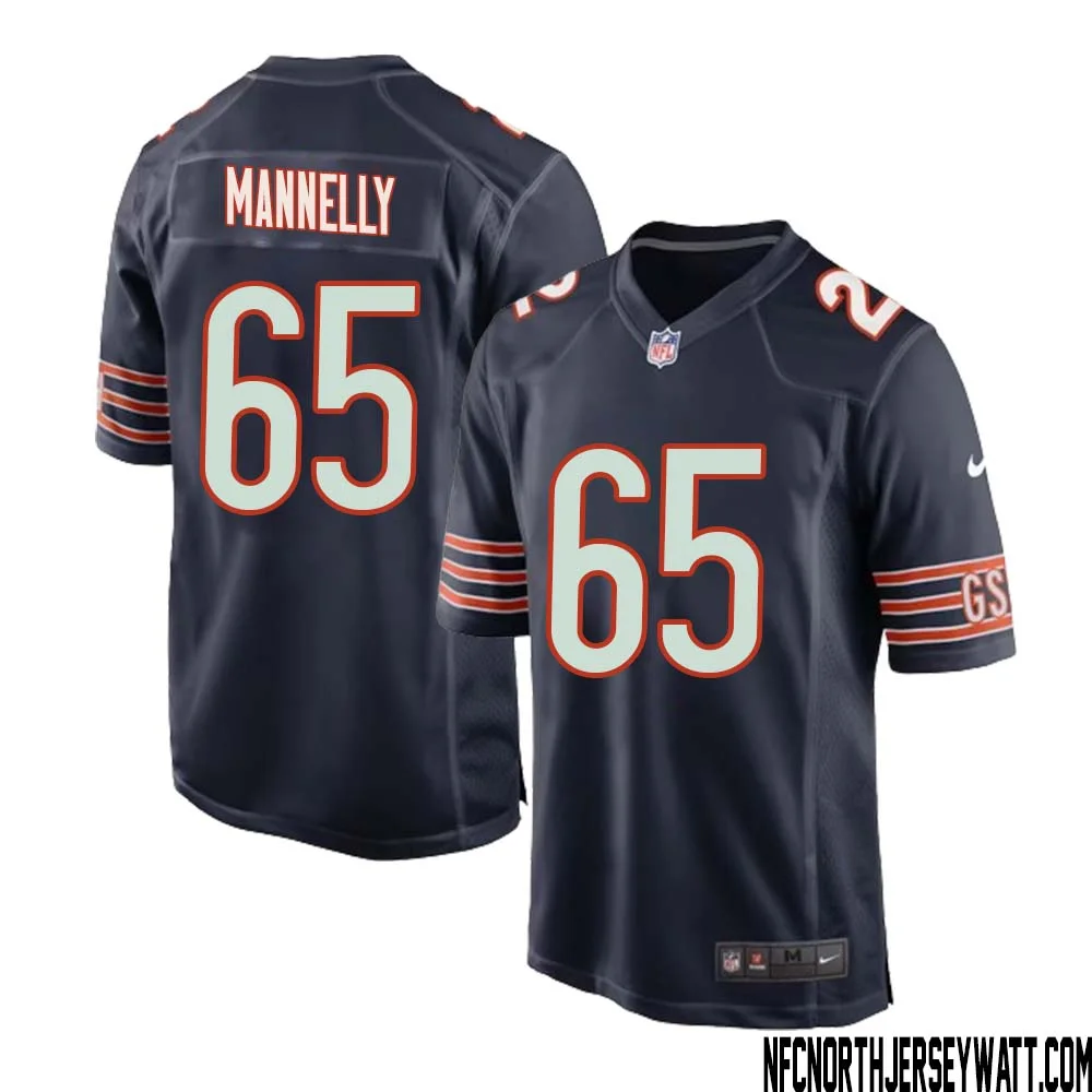 Patrick Mannelly No 65 Chicago Bears Home Game Navy Jersey for Men
