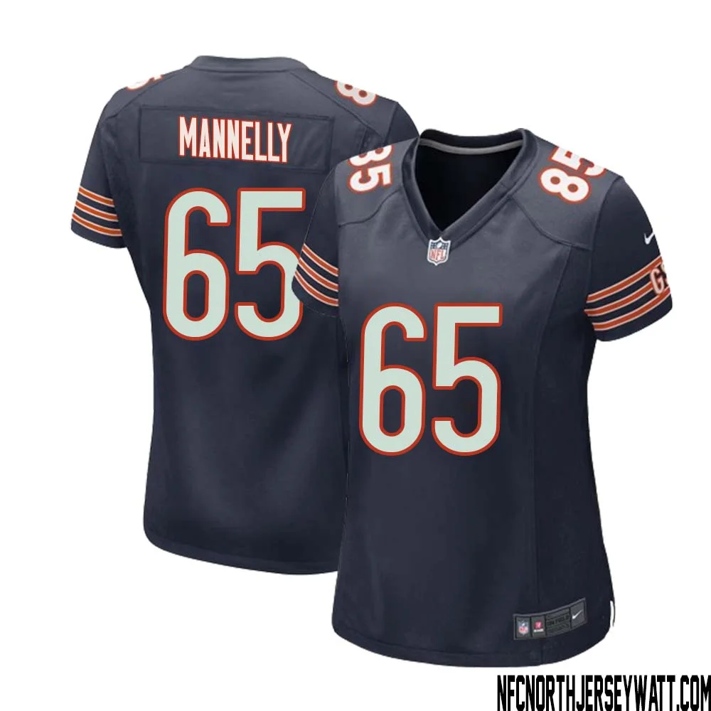 Patrick Mannelly No 65 Chicago Bears Home Game Navy Jersey for Women