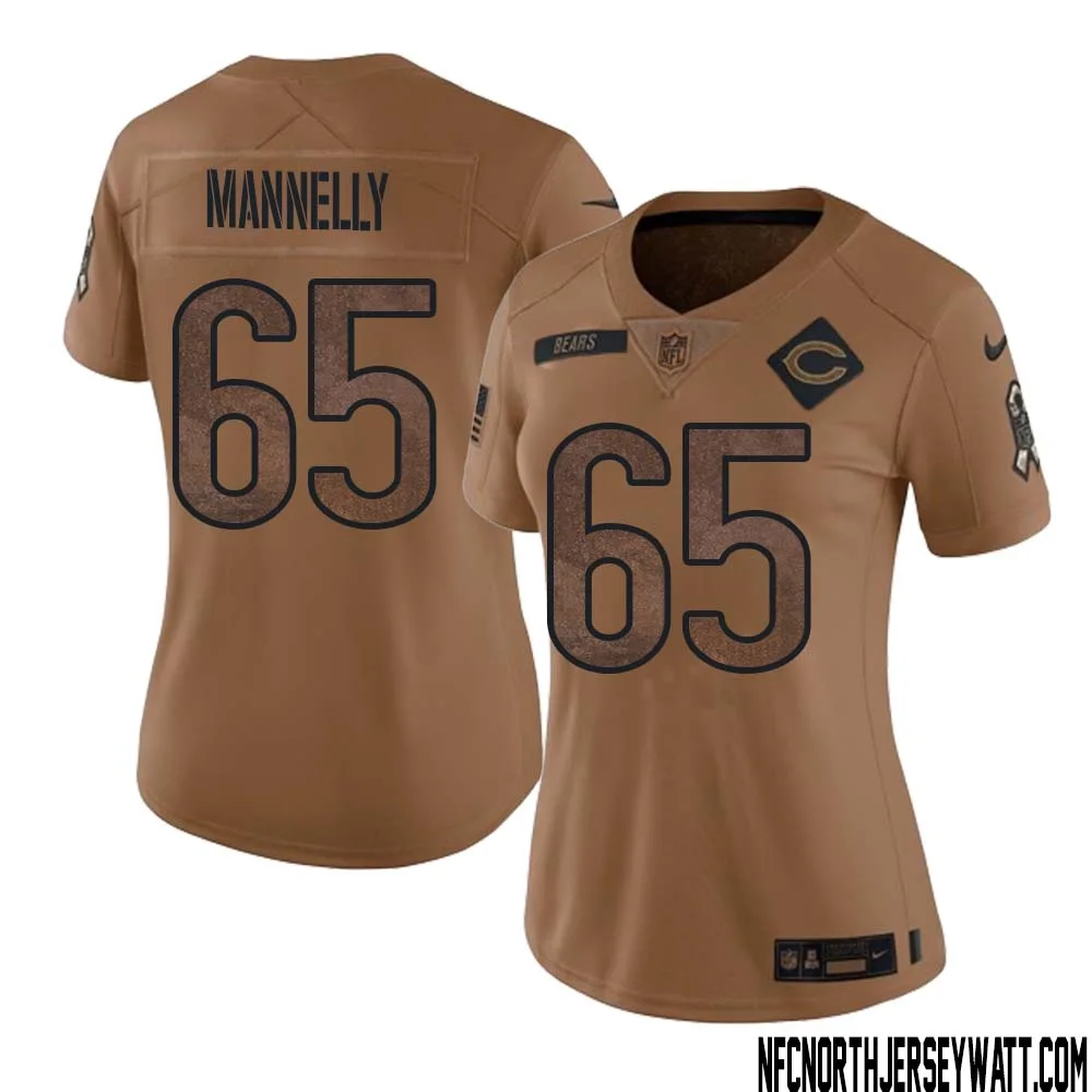 Patrick Mannelly No 65 Women Brown Chicago Bears 2023 Salute To Service Retired Player Limited Jersey 1