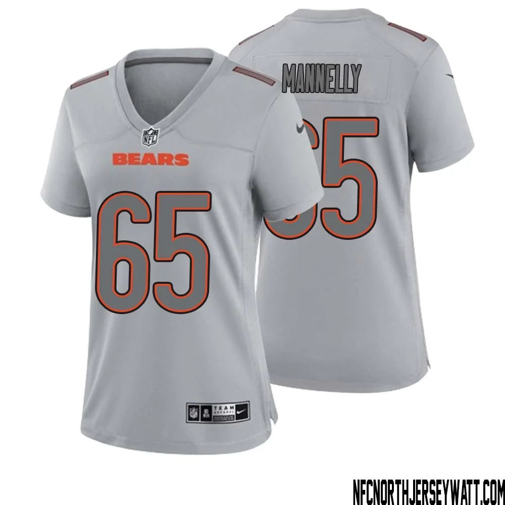 Patrick Mannelly No 65 Women Gray Chicago Bears Atmosphere Fashion Game Jersey 1