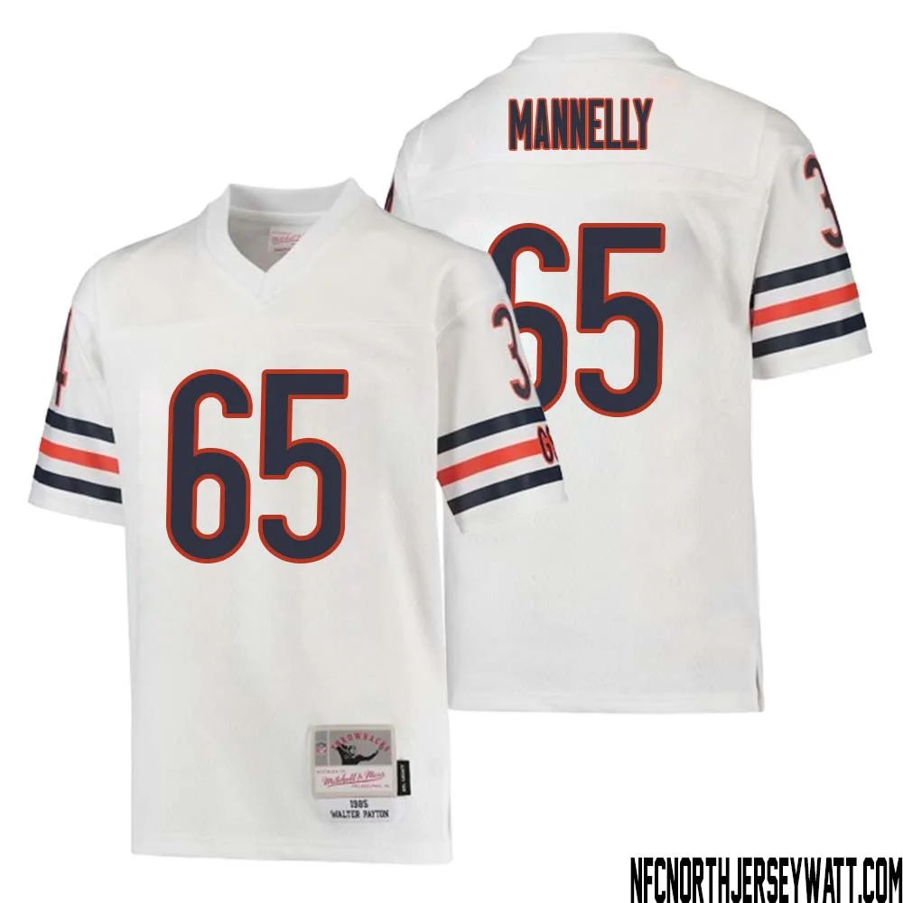 Patrick Mannelly No 65 Youth Mitchell Ness White Chicago Bears 1985 Retired Player Legacy Jersey