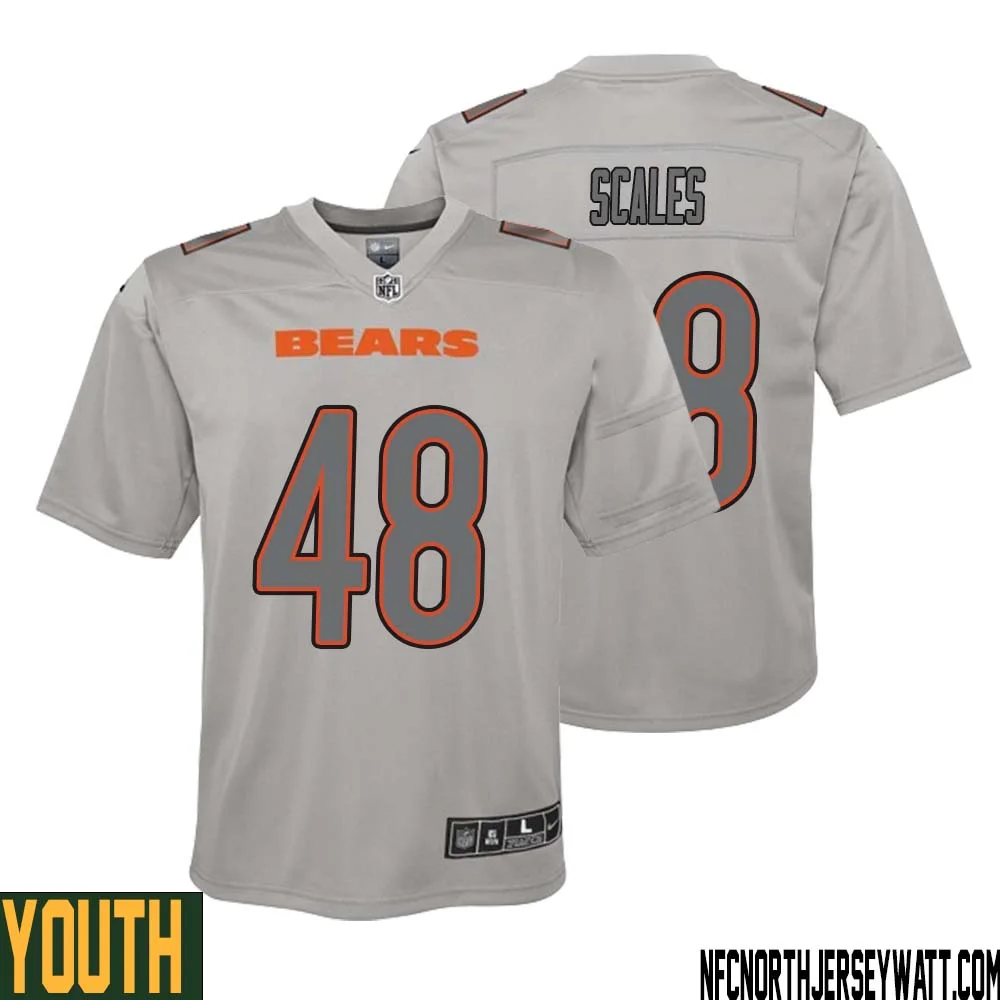 Patrick Scales No 48 Youth Gray Chicago Bears Atmosphere Fashion Game Jersey