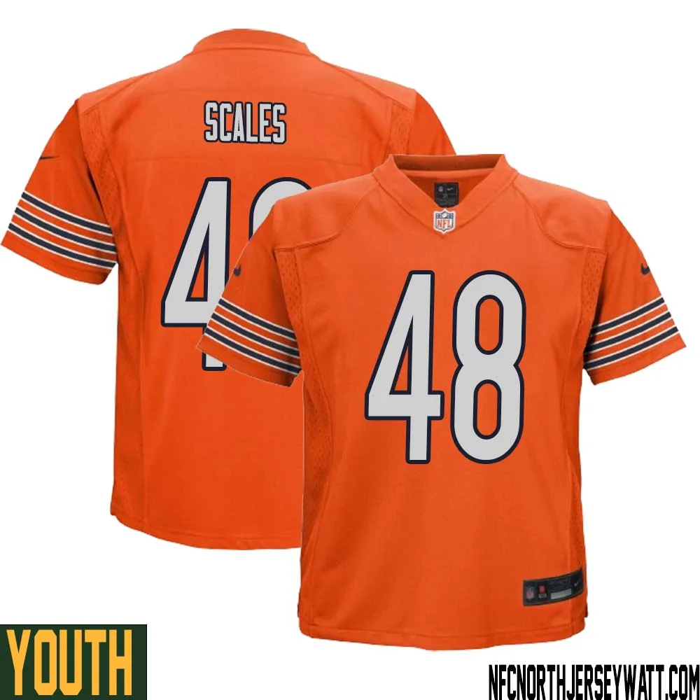 Patrick Scales No 48 Youth Orange Chicago Bears Alternate Game Player Jersey 1