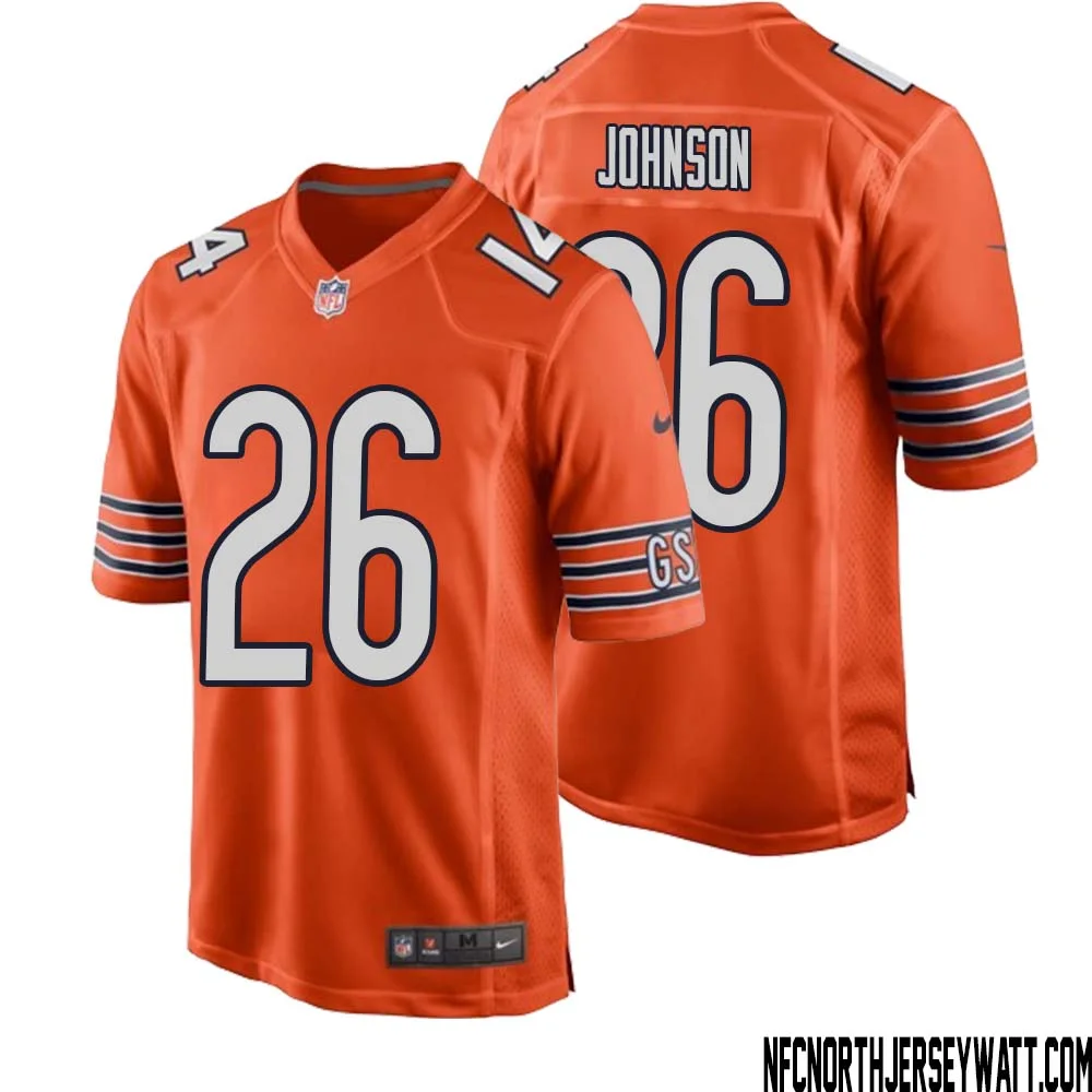 Quindell Johnson No 26 Men Orange Chicago Bears Alternate Game Player Jersey 1